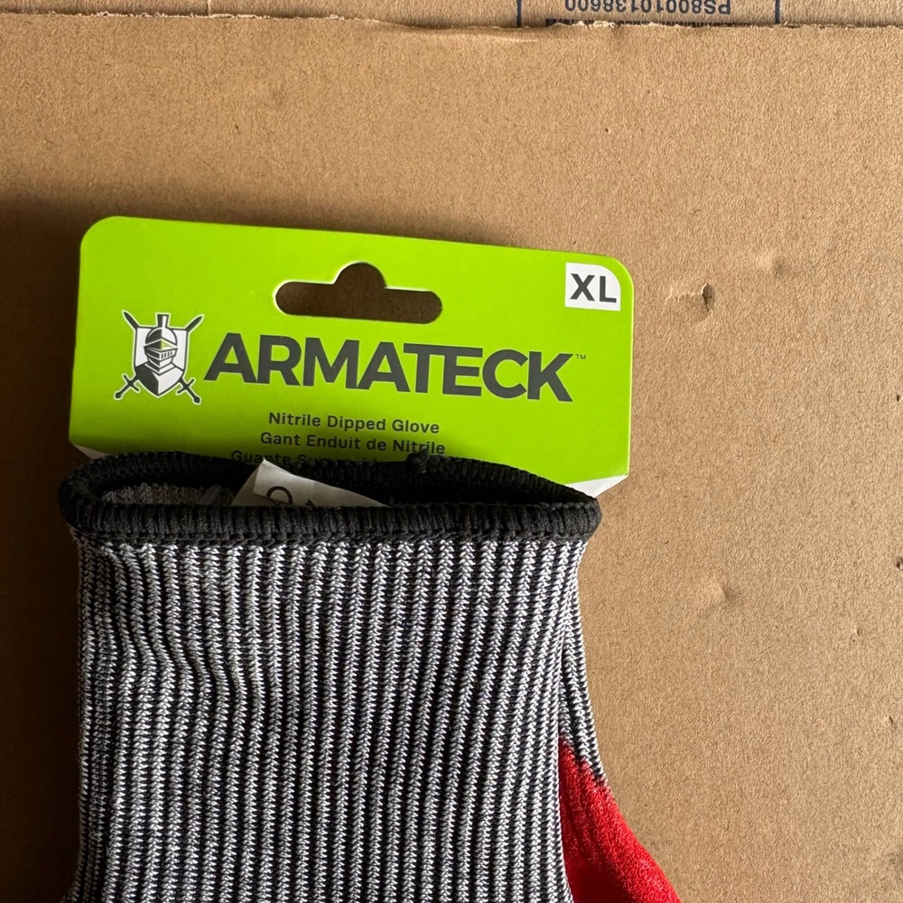 Armateck Nitrile Dipped Impact Cut Resistant Work Gloves Red Grey XL ARM5513XL - Picture 3 of 4